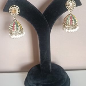Multicolor polki earrings