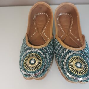 Punjabi Jutti - Dark cyan Mirror