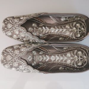 Punjabi Jutti - Storm Gray With Silver Embroidery